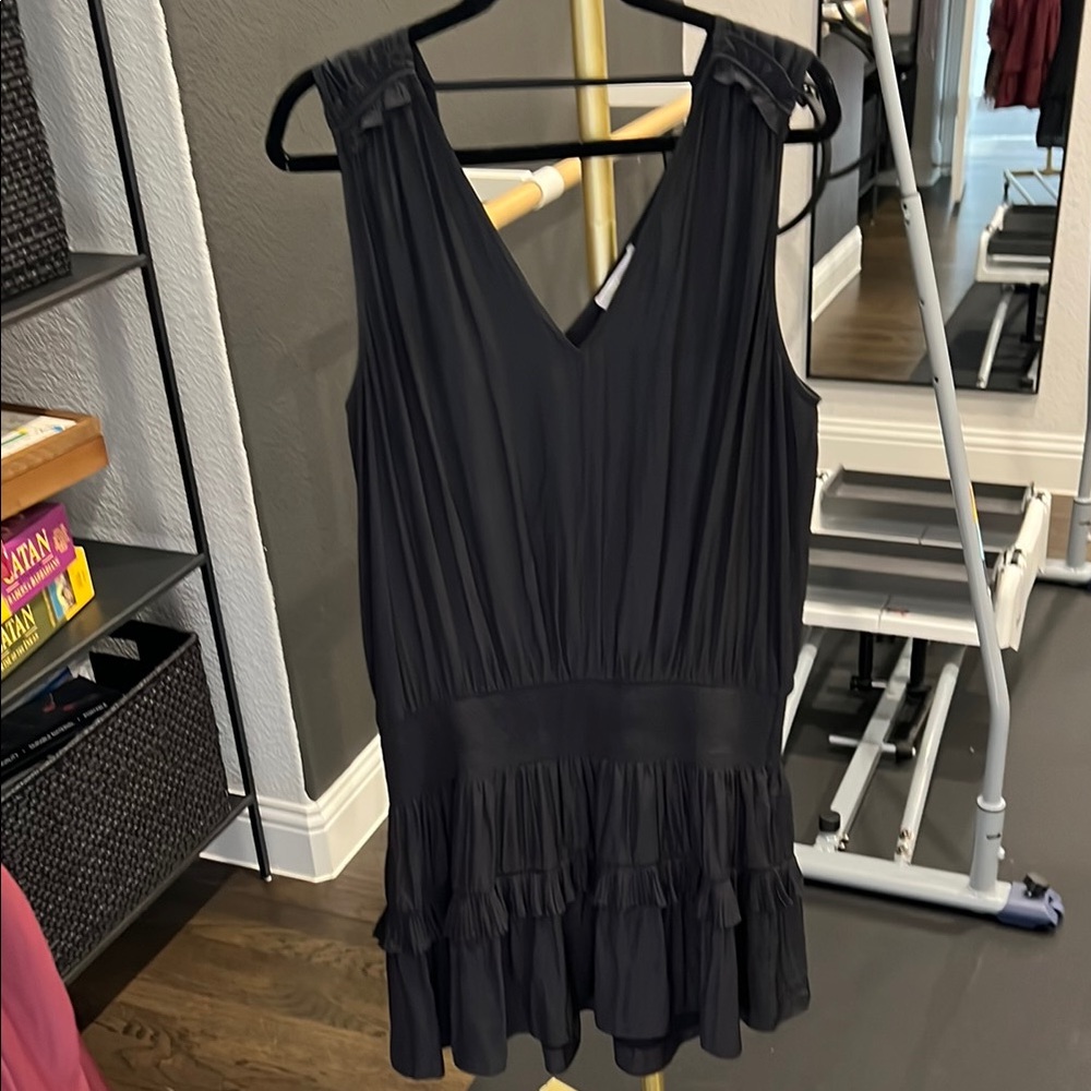 Ramy Brook Black Sleeveless Ruffled Dress - Mini - XXL